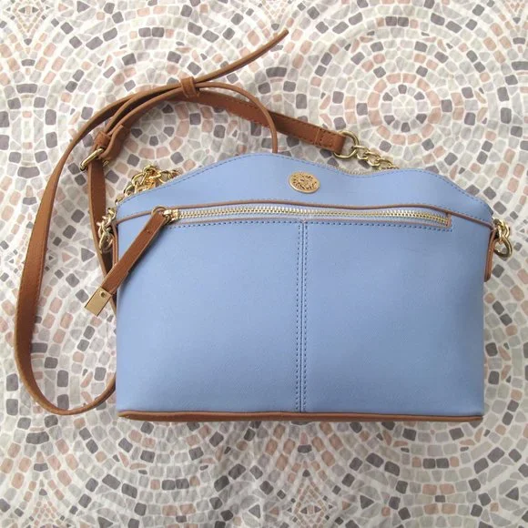 Anne Klein Sawyer Bag Sky Blue Classic Curves  24" Drop Strap crossbody - Picture 3 of 15